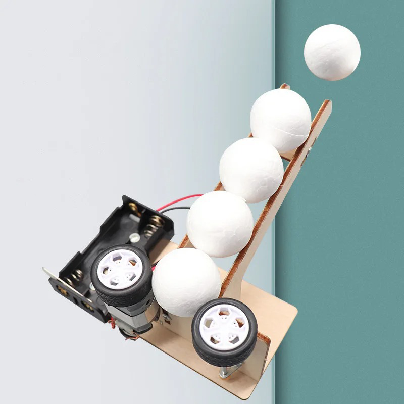 Science Diy Model - مجموعة أدوات آلة رمي الكرات الكهربائية،