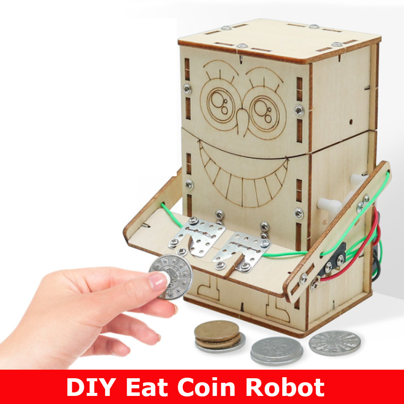 Science Diy Model - خشبية تعمل بالطاقة الكهربائية أكل عملة
