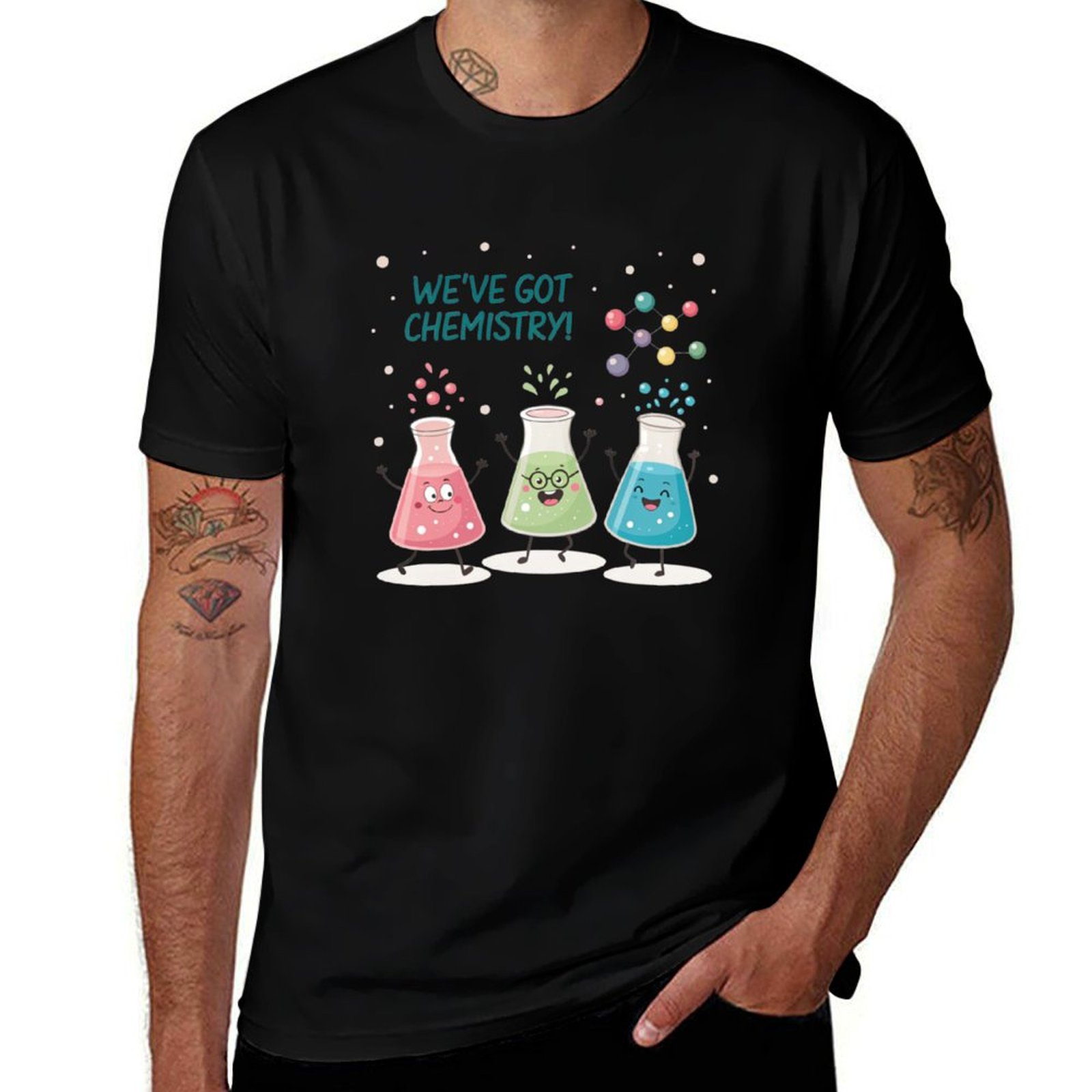 Science Buddies - تي شيرت Science Beaker Buddies خفيف