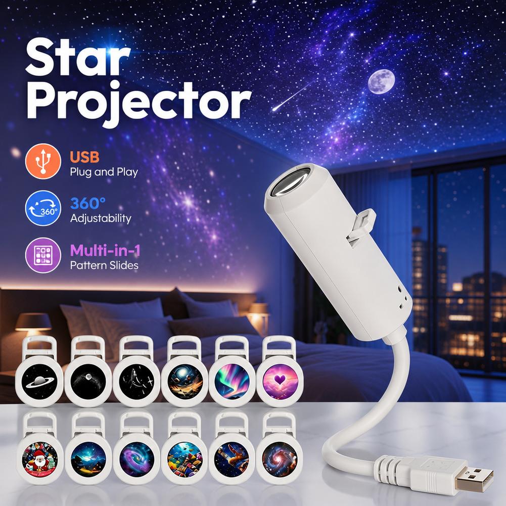 مصباح بروجيكتور محمول يعمل عبر - مراجعة Planetarium Projector Home وسعره