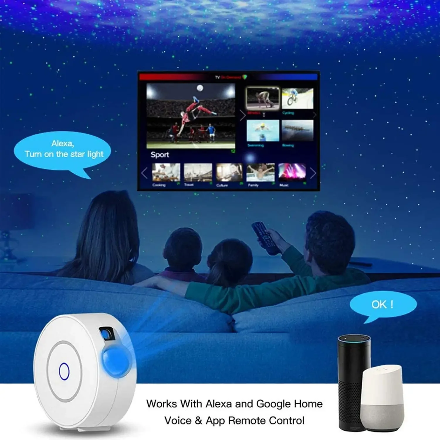 Tuya WiFi ذكي أورورا غالاكسي ا - مراجعة Planetarium Projector Home وسعره