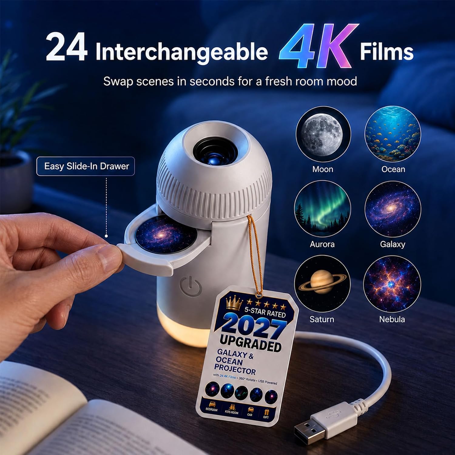 جهاز عرض النجوم TINSOL USB، إض - مراجعة Planetarium Projector Home وسعره